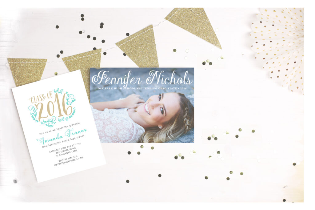 high school senior girl laying down on the ground and smiling for her graduation invitation