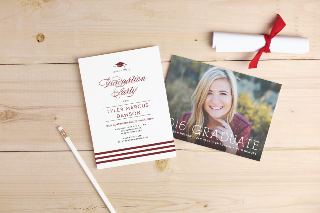 high school senior smiling on her graduation card