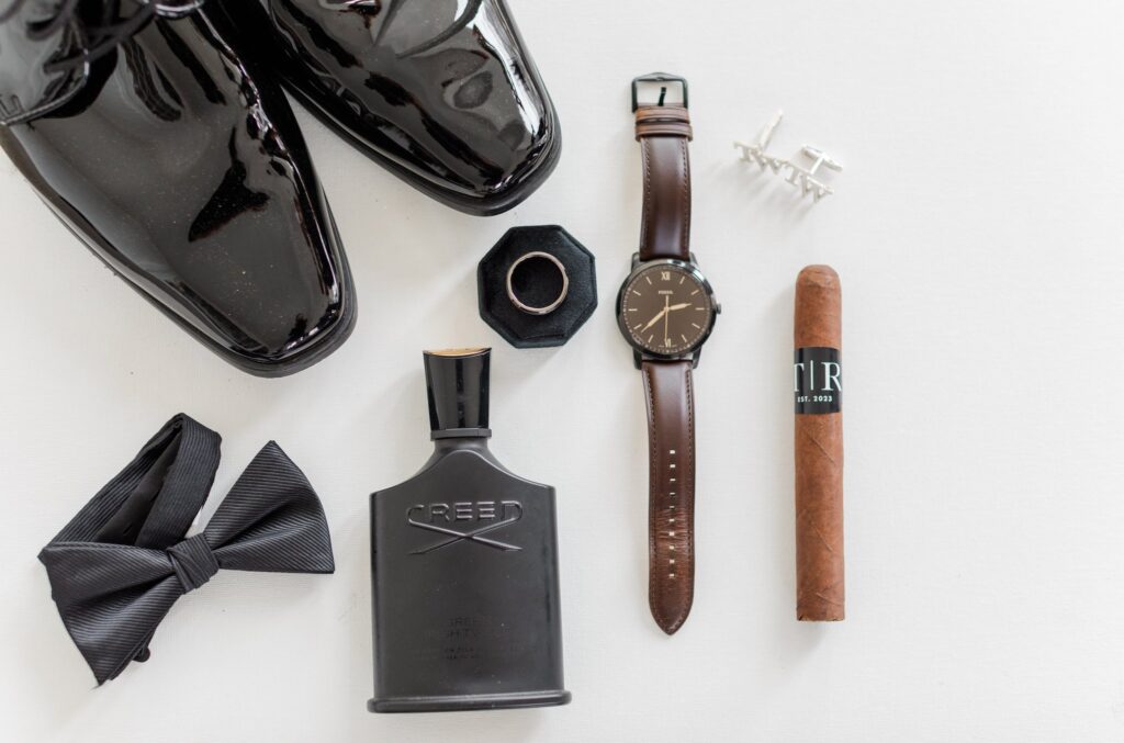 Gifts for Husband such as watches, cologne, cigars, shoes, survival gear, and knives! 