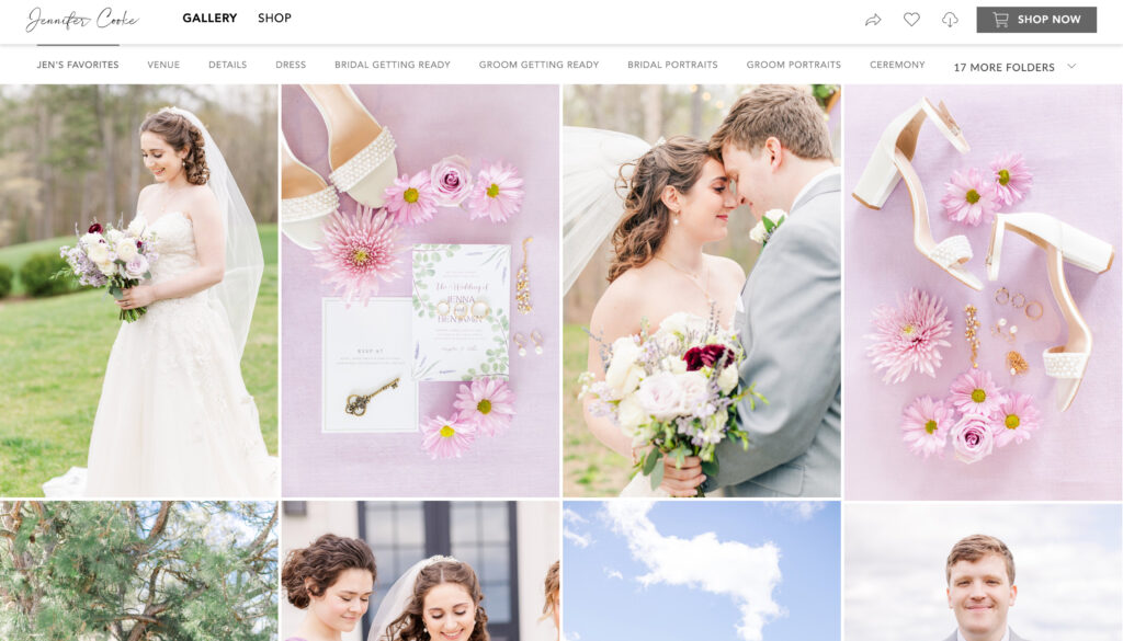 Photo of an online gallery, How to Pick a Wedding Photographer