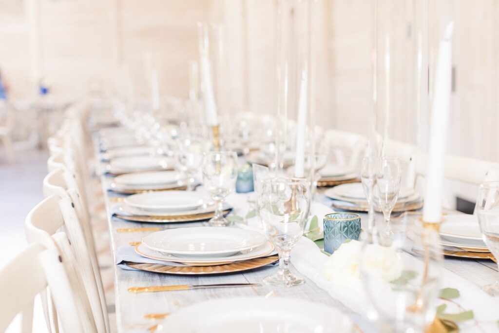 Reception Details at the White Dove Barn photographed by Jennifer Cooke Photography