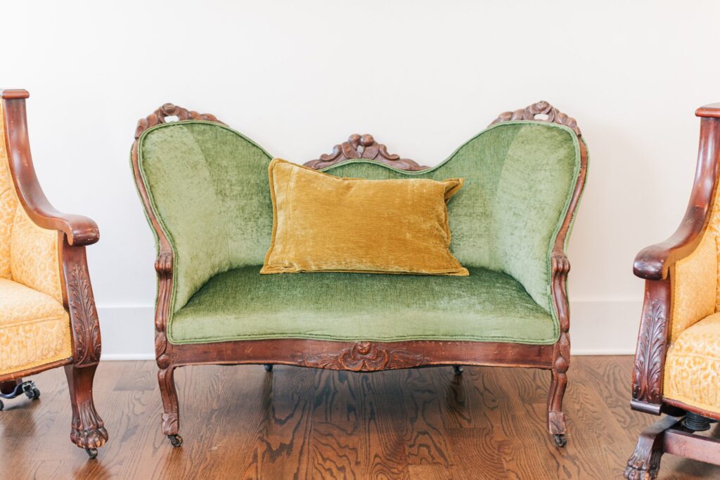 Elegant green chair in balcony