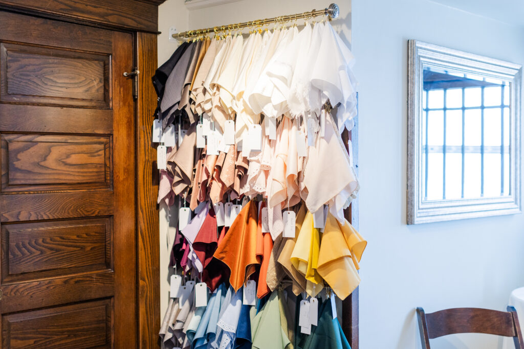 Napkins on display