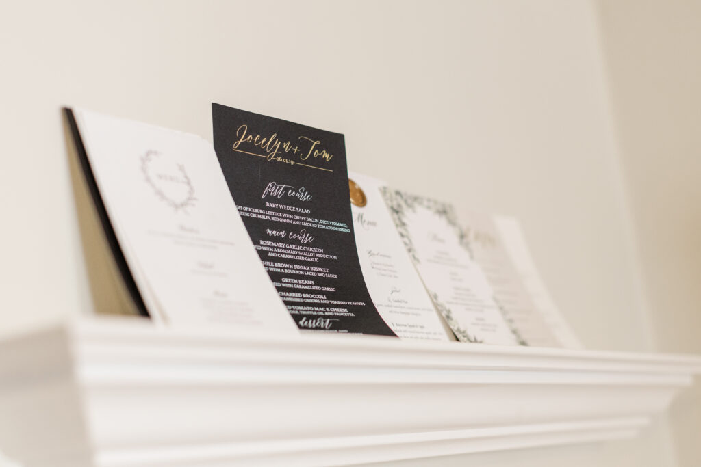 Menus on display