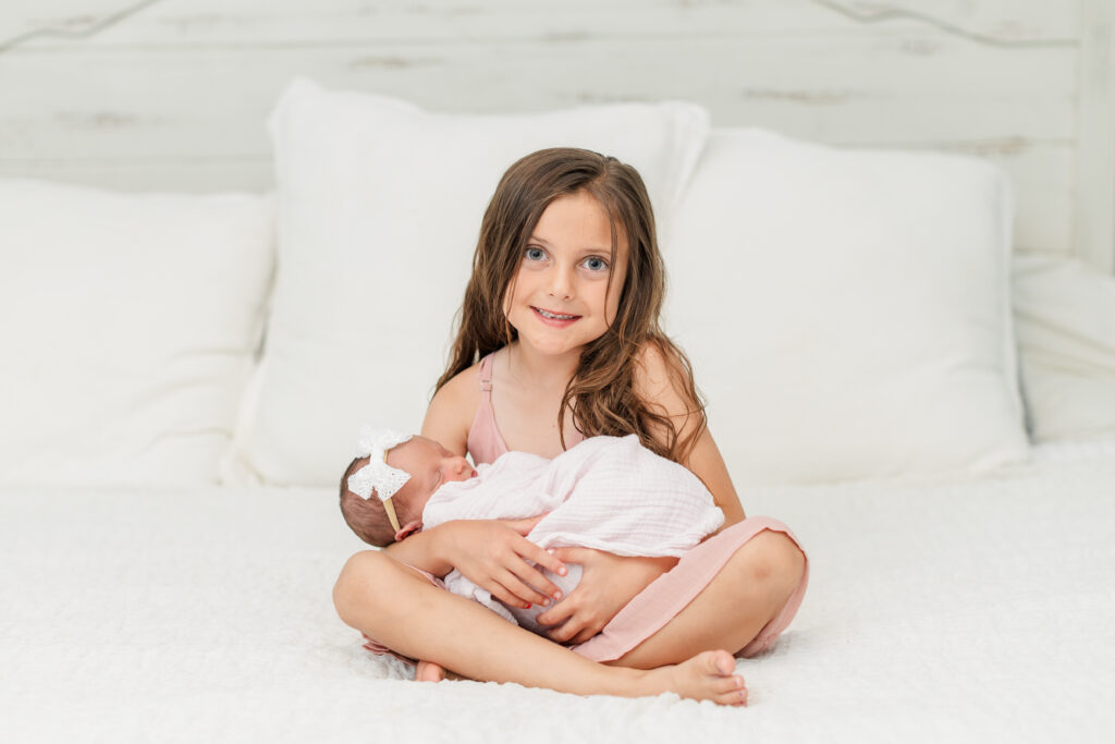 Nashville Newborn Session with Eloise and her older sister