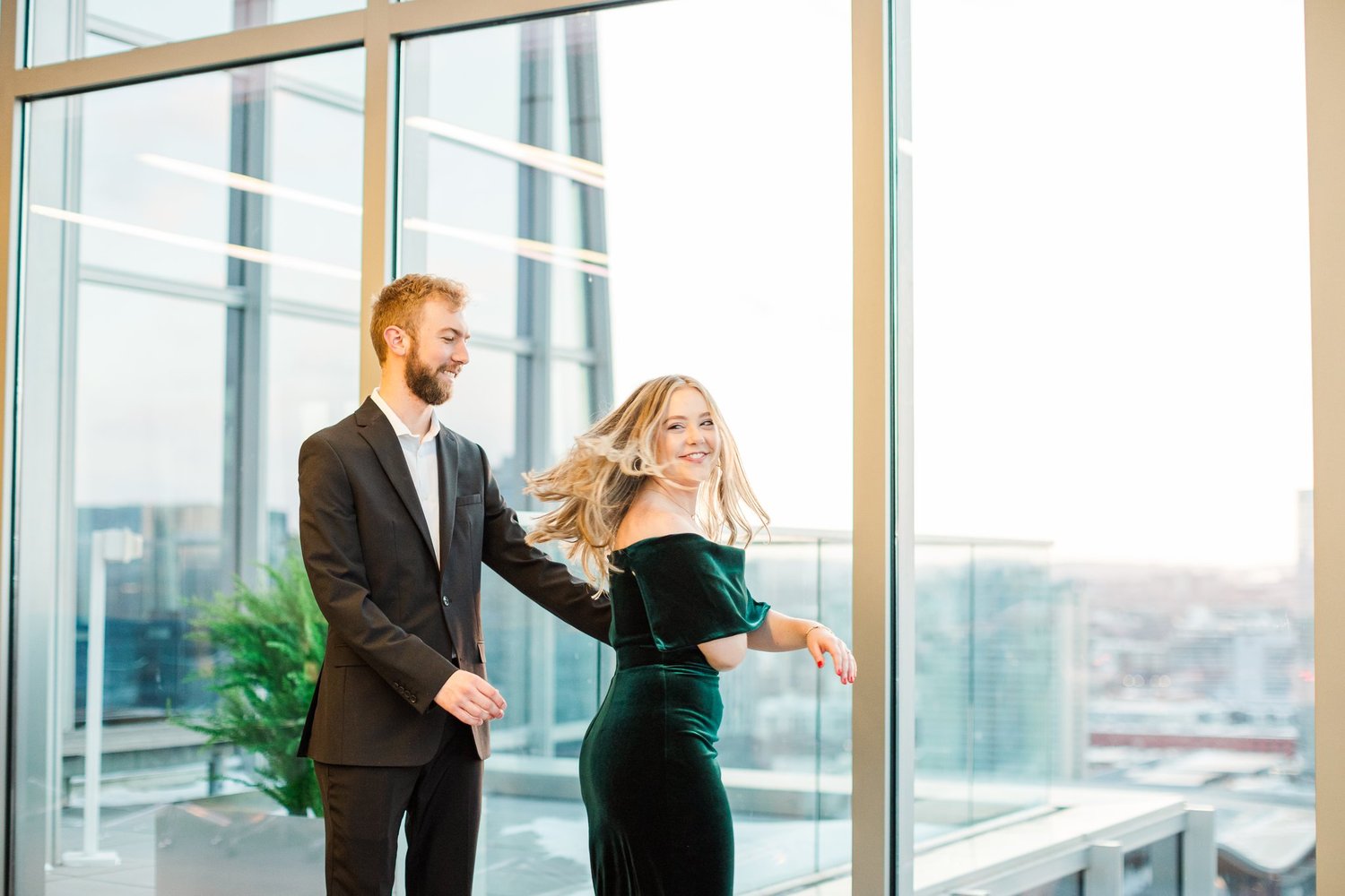 Nashville Surprise Proposal during sunset