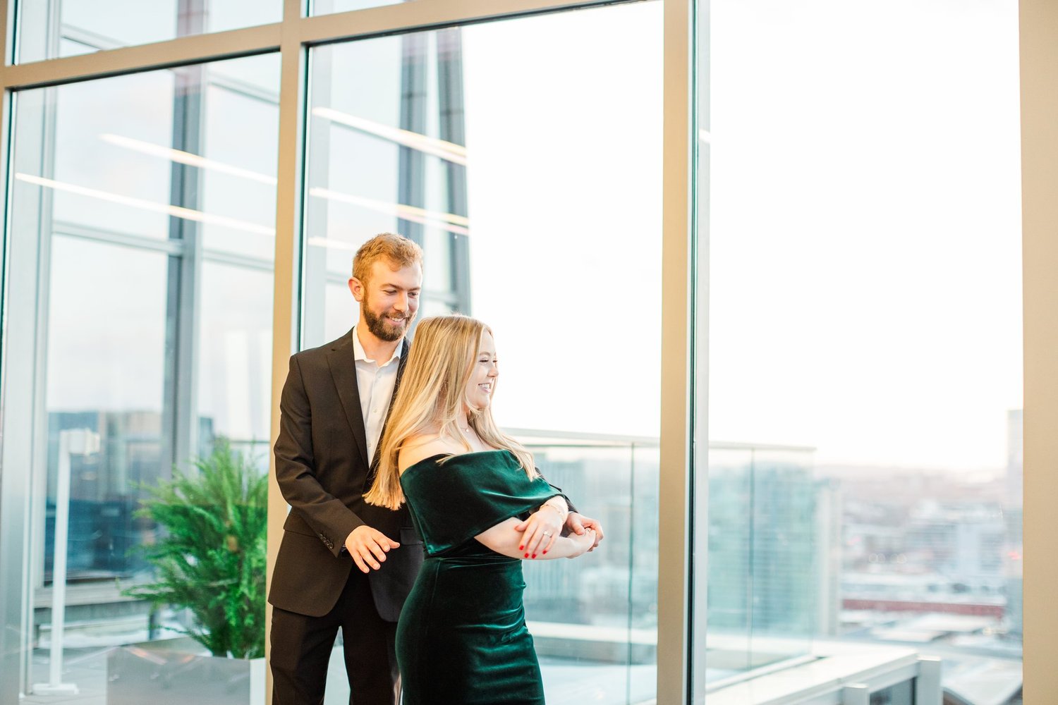 Nashville Surprise Proposal during sunset